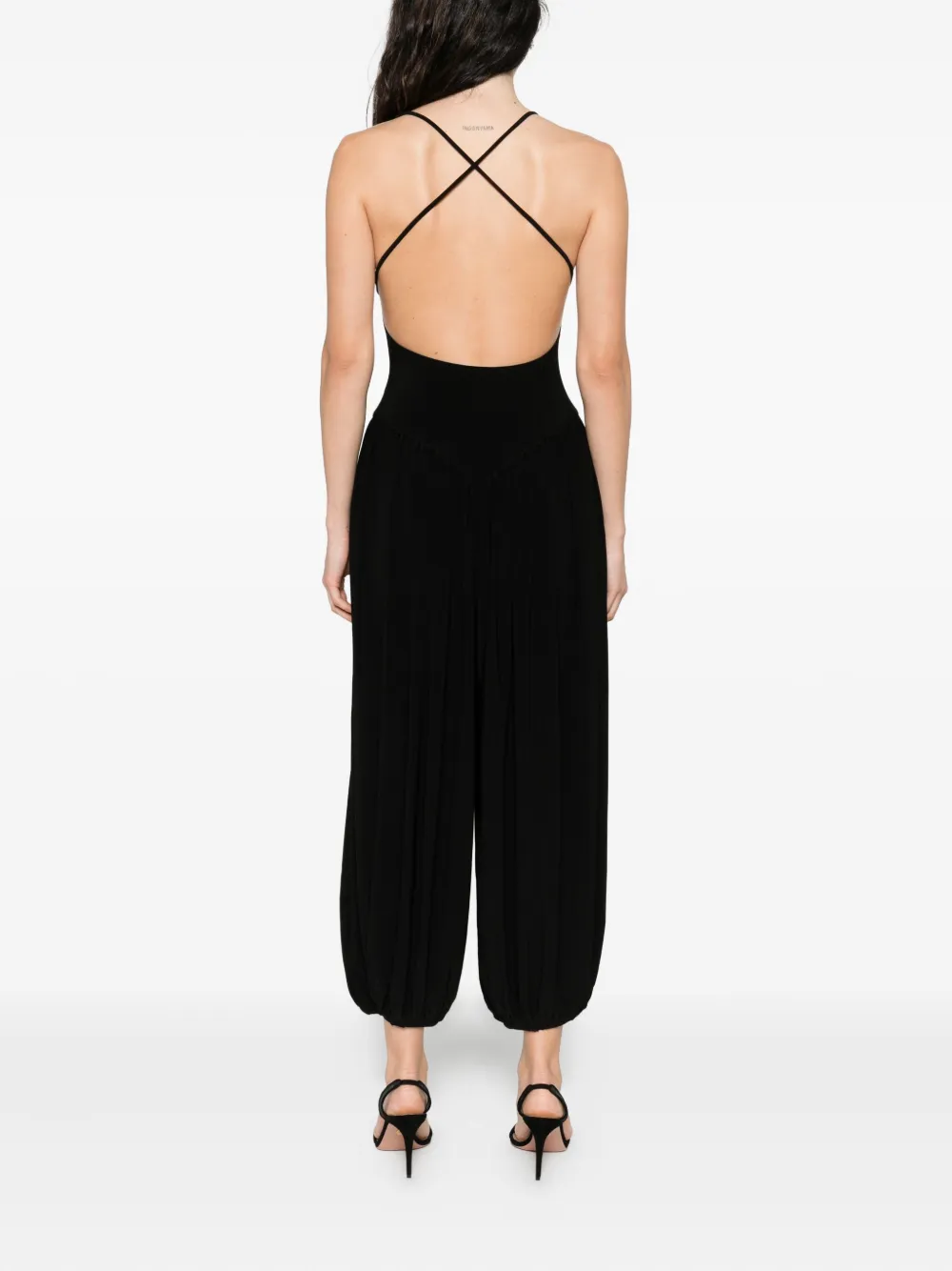 Norma Kamali Kenny halterneck jumpsuit Zwart