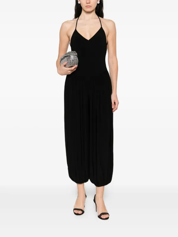 Norma Kamali Kenny Halterneck Jumpsuit | Black | FARFETCH