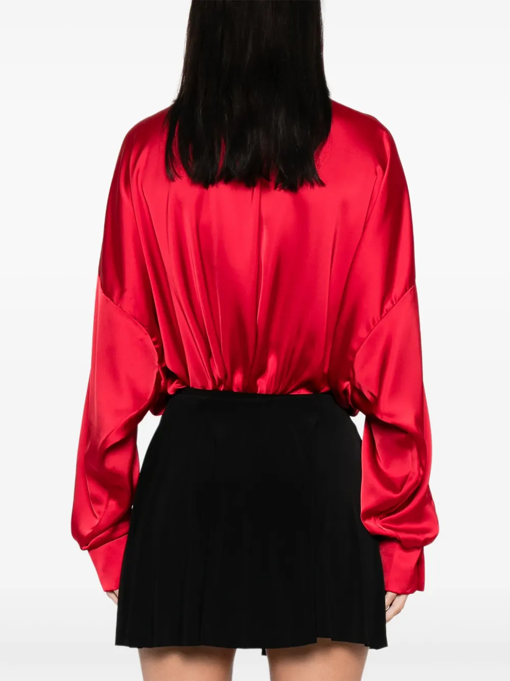 Norma Kamali satin bodysuit Rood