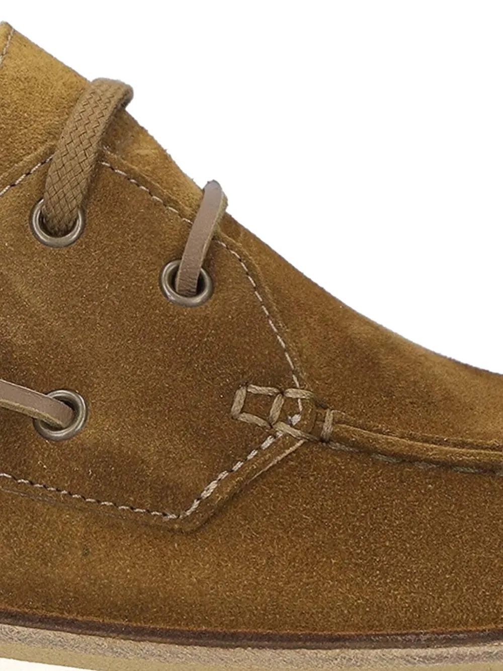 Astorflex suede-leather lace-up boat loafers Brown