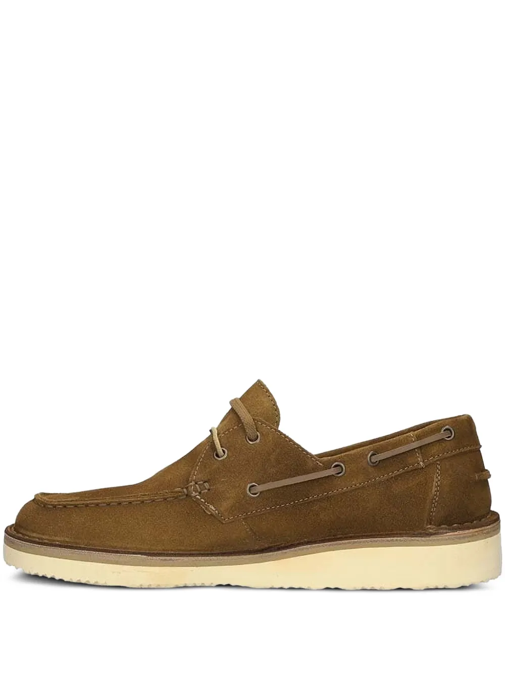 Astorflex suede-leather lace-up boat loafers Brown