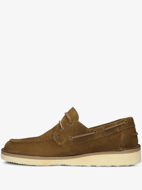 Astorflex suede-leather lace-up boat loafers