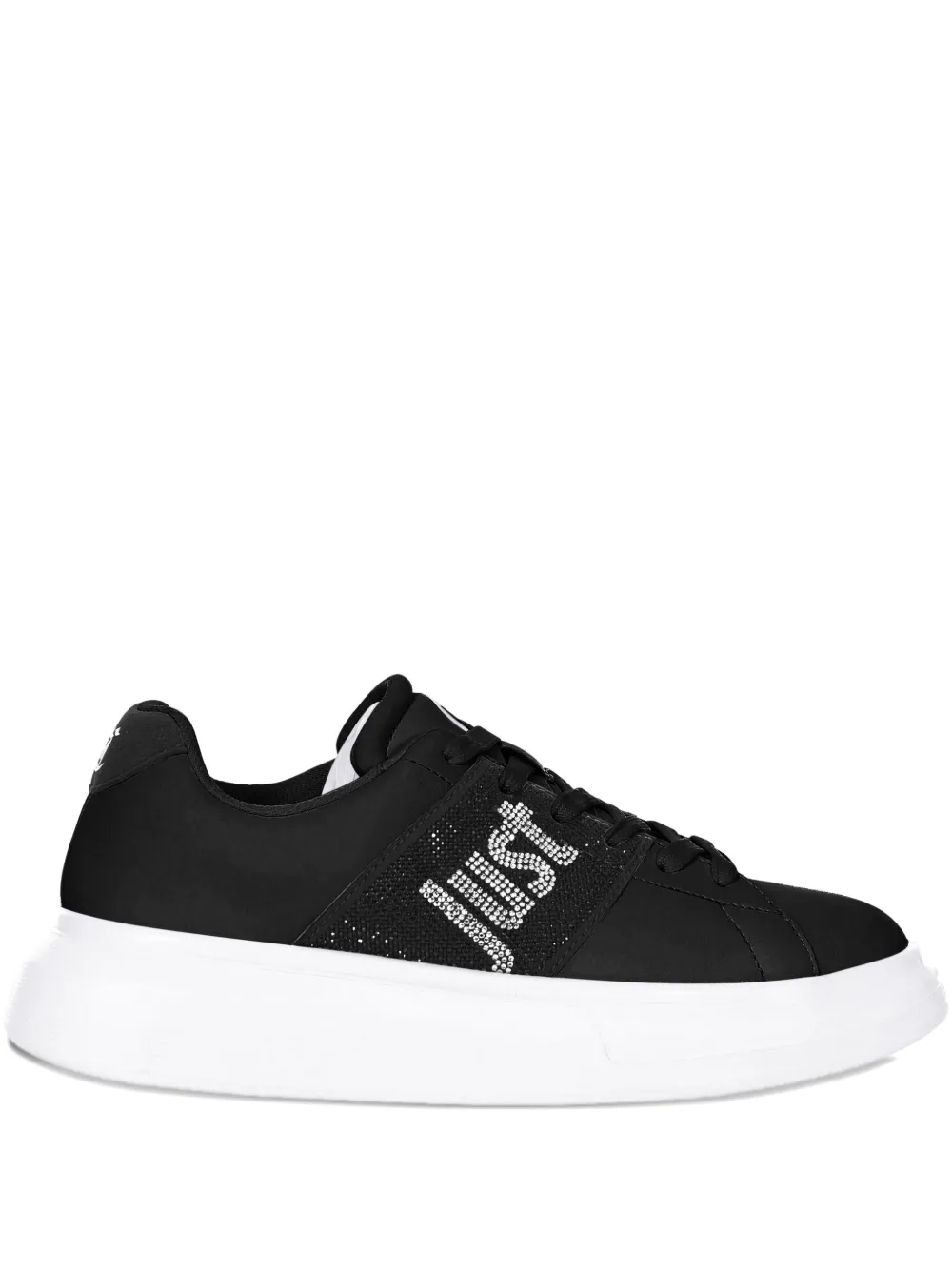 Just Cavalli rhinestone-embellished platform trainers - Black