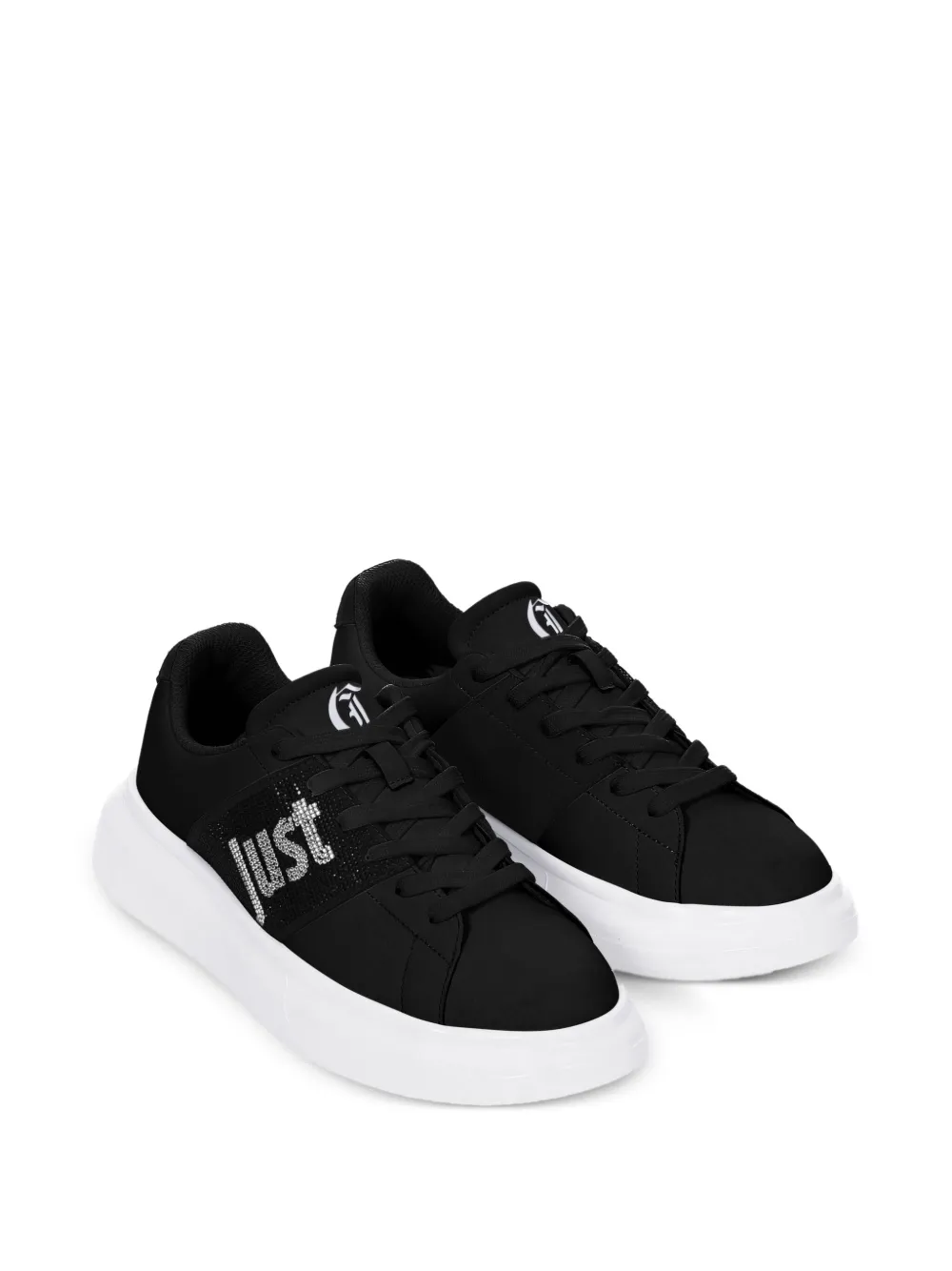  Just Cavalli Rhinestone-embellished Platform Trainers - Black 