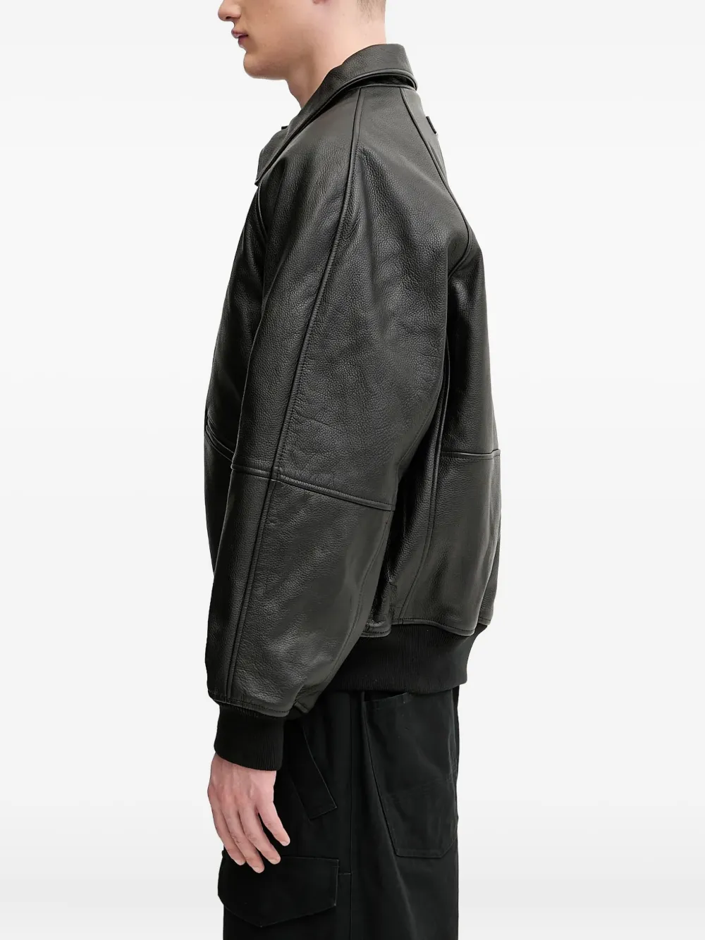 1017 ALYX 9SM zip-front leather jacket Zwart