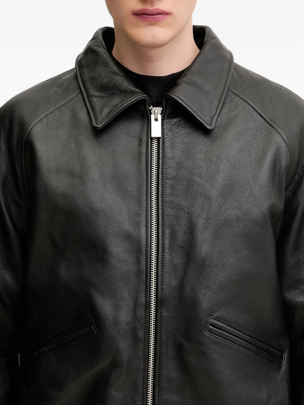 1017 ALYX 9SM zip-front leather jacket Zwart