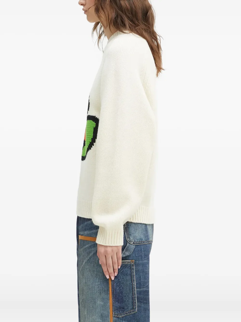 Kenzo Pop flower-applique jumper Wit
