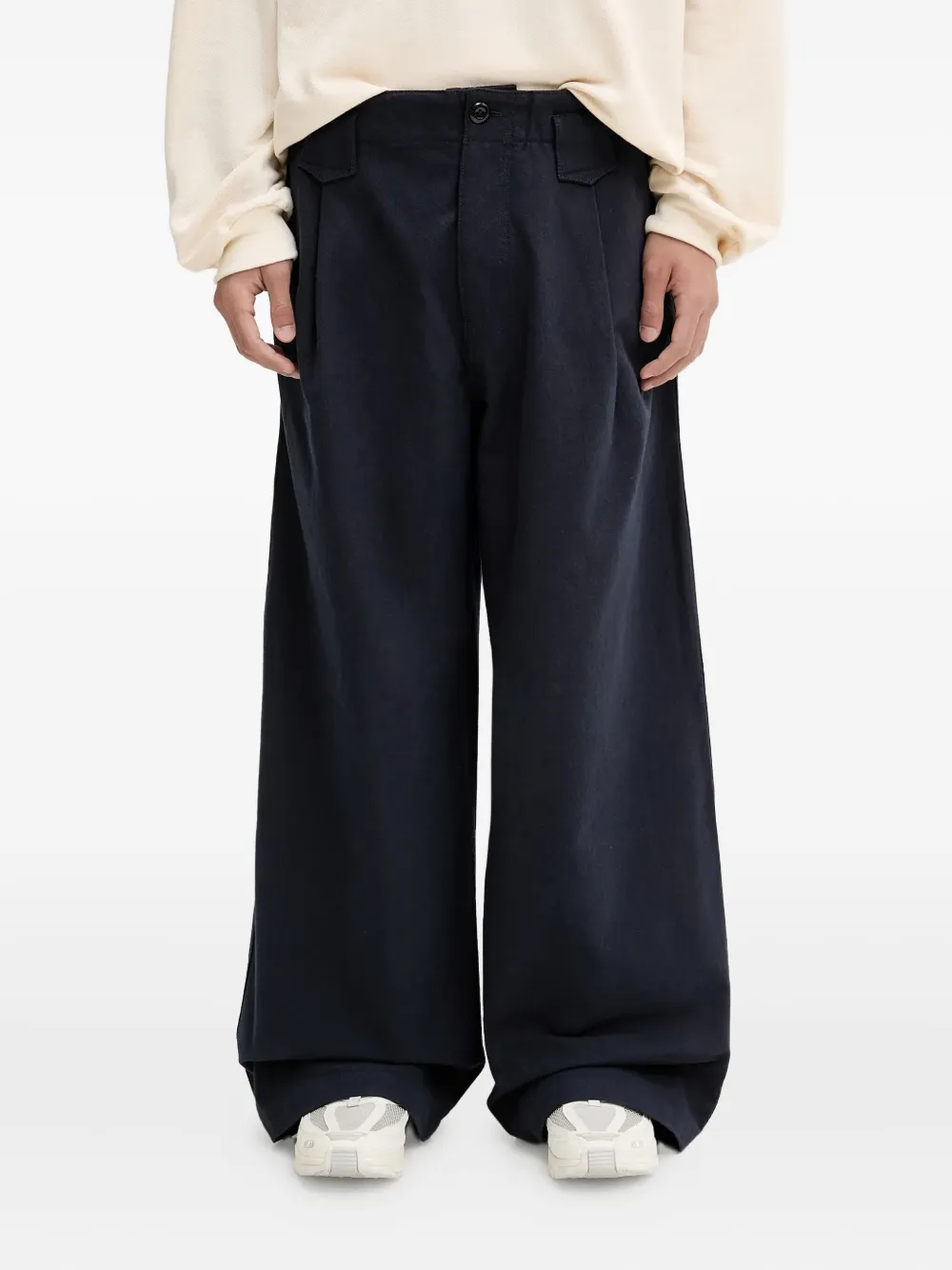 Kenzo Pleated Trousers In Blue