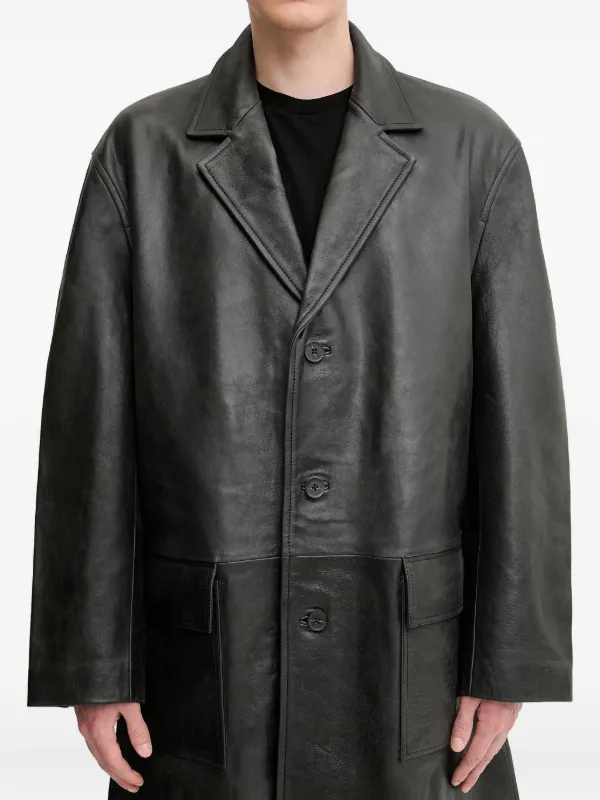 1017 ALYX 9SM Leather Coat | Black | FARFETCH
