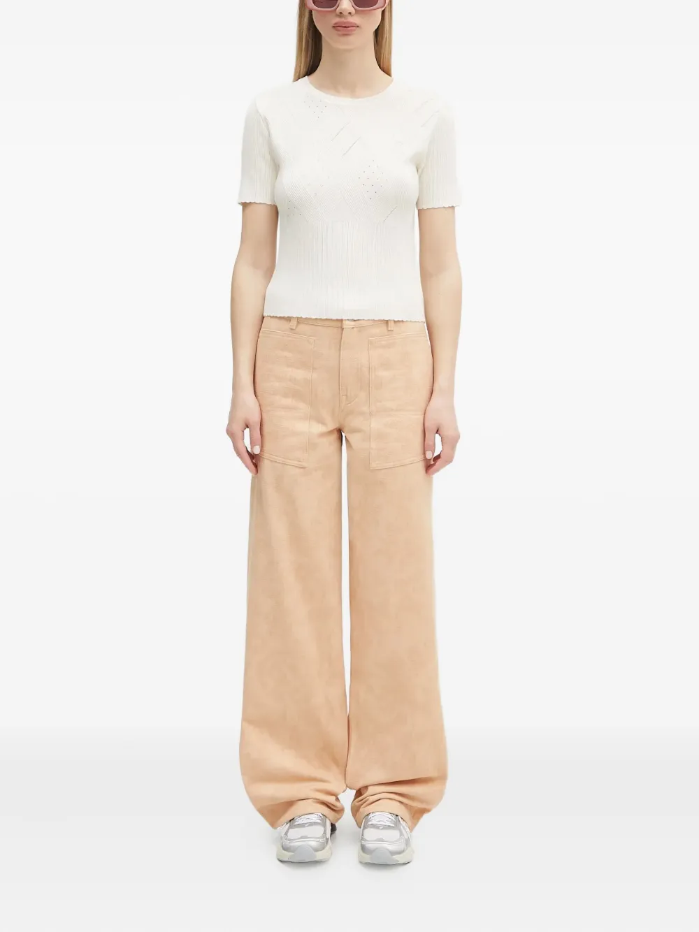Kenzo Peonies jeans met opgestikte zak Beige