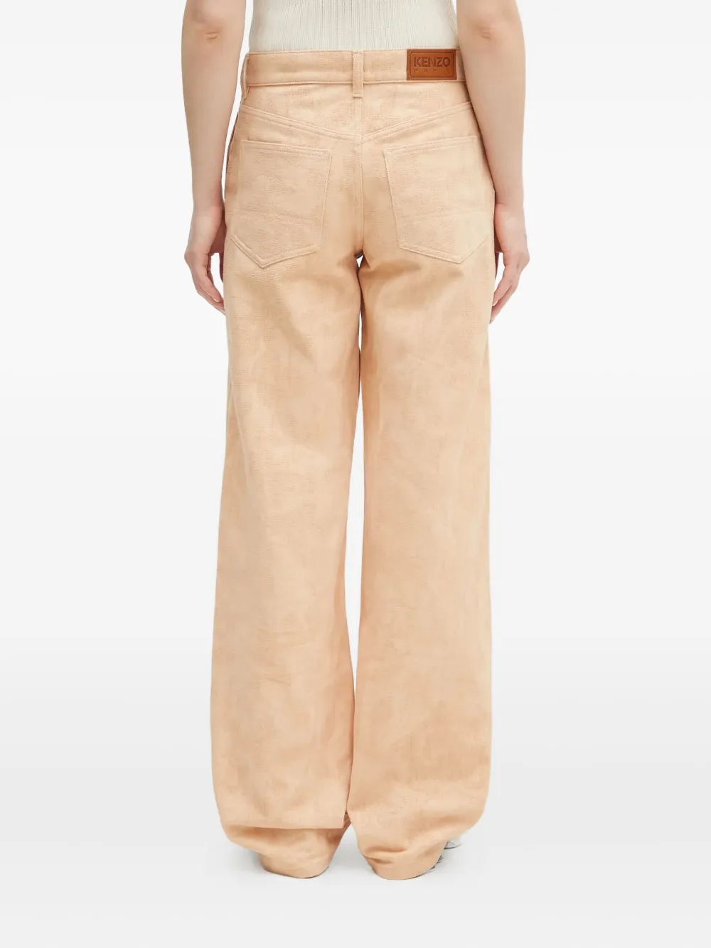 Kenzo Peonies jeans met opgestikte zak Beige