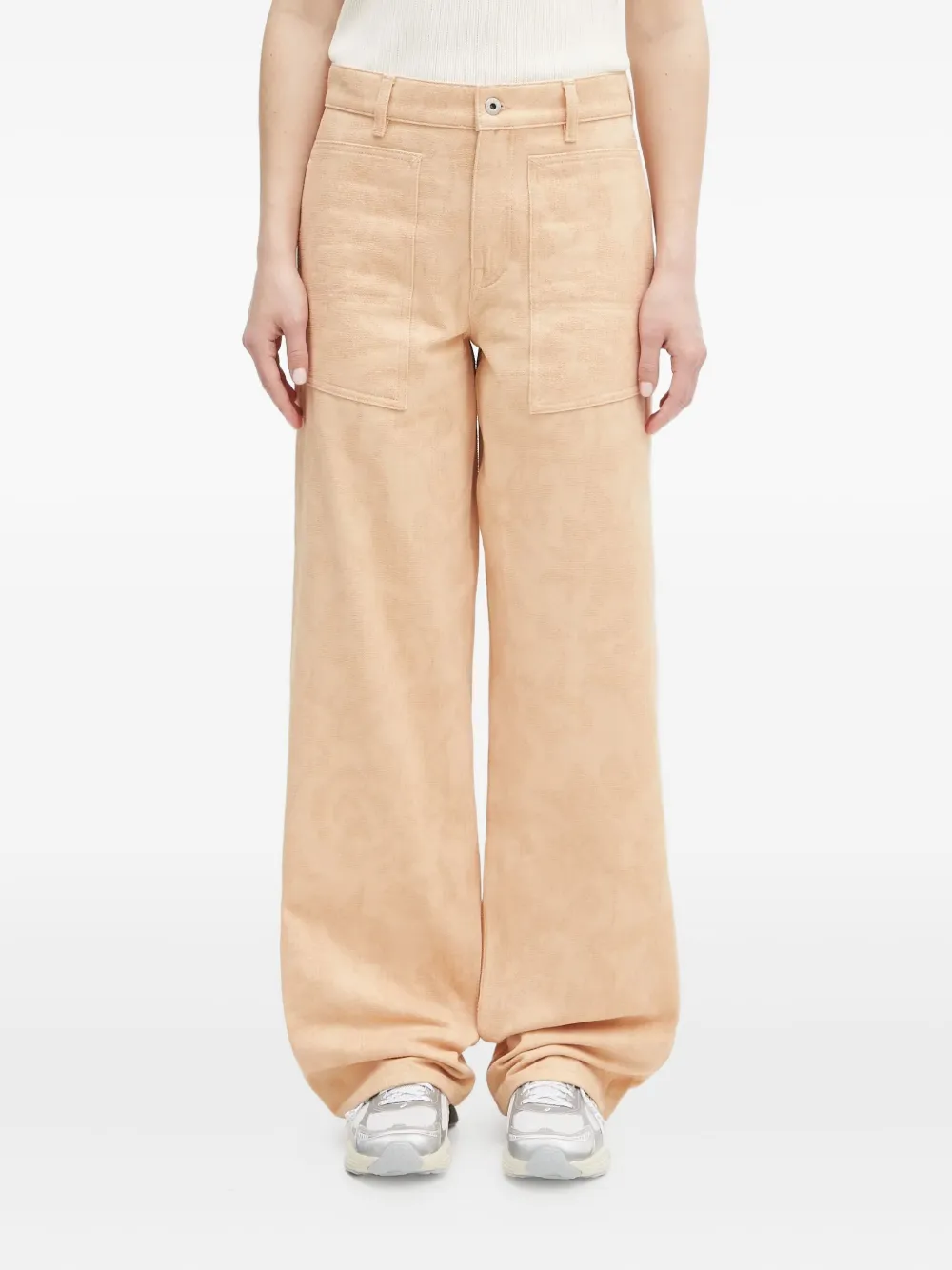 Kenzo Peonies jeans met opgestikte zak Beige