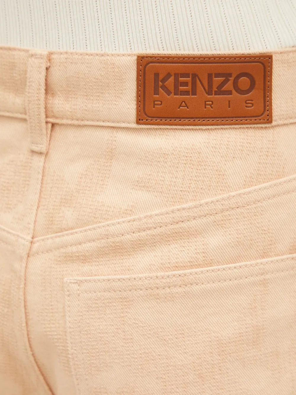 Kenzo Peonies jeans met opgestikte zak Beige