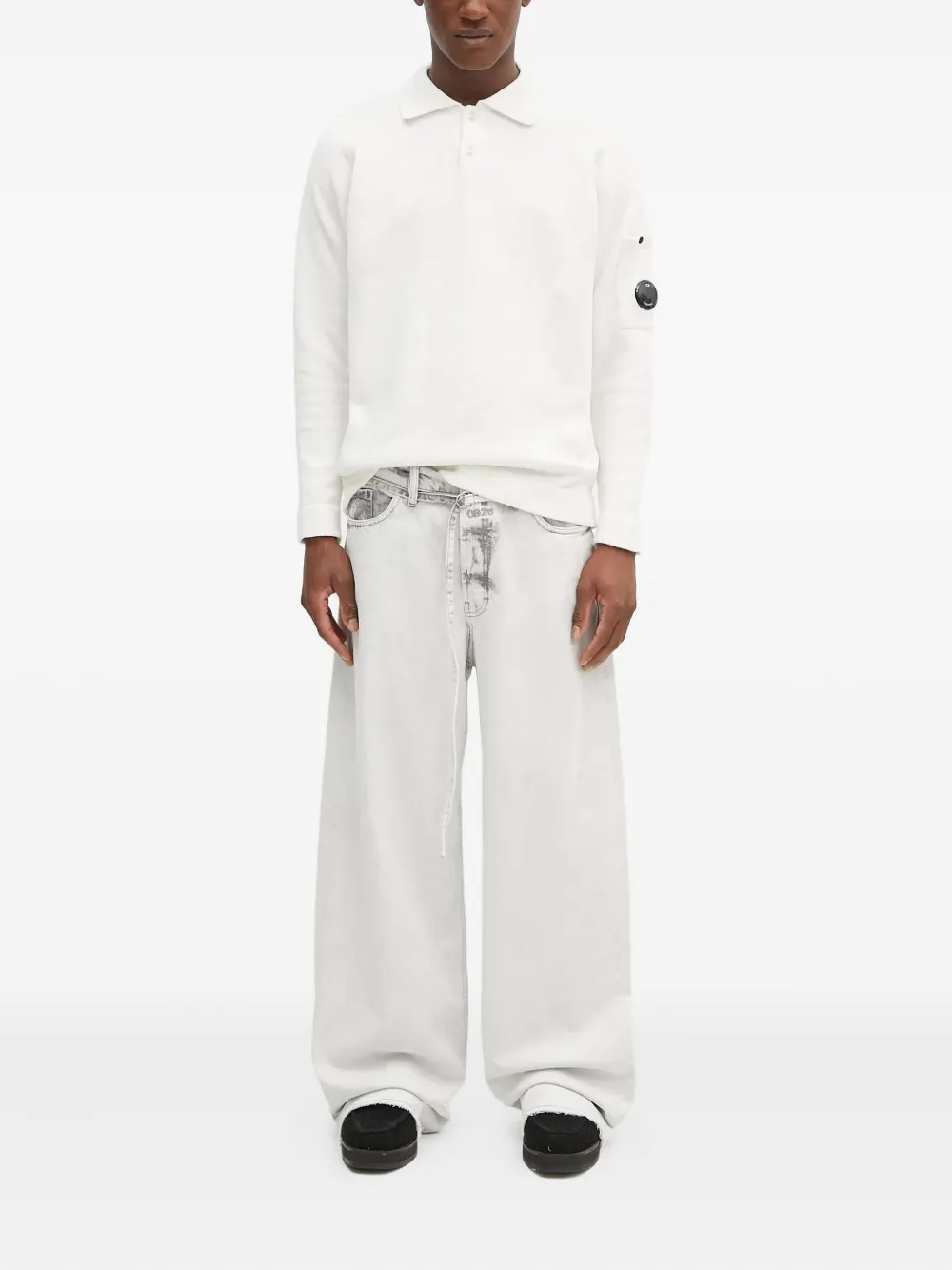 C.P. Company Poloshirt met Lens-zak Wit