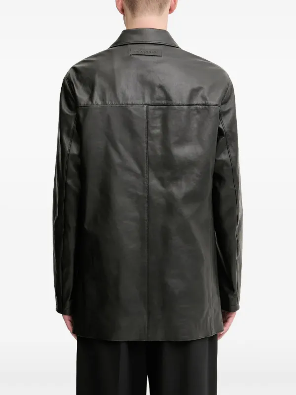 1017 ALYX 9SM Buttoned Leather Jacket | Black | FARFETCH