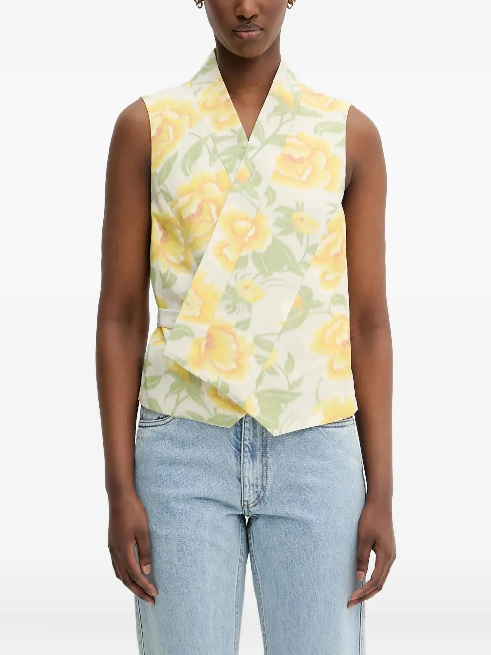 Kenzo Peonies mouwloze top Wit