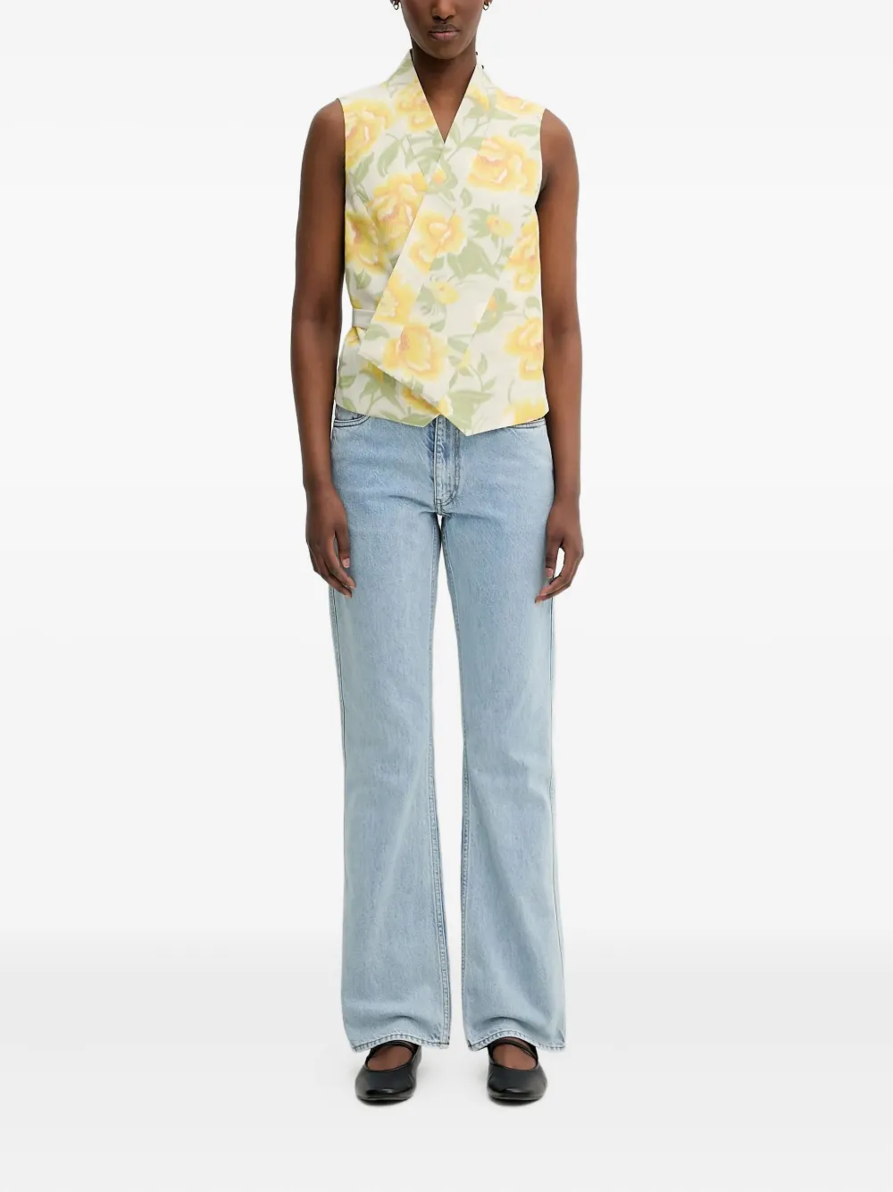 Kenzo Peonies mouwloze top Wit