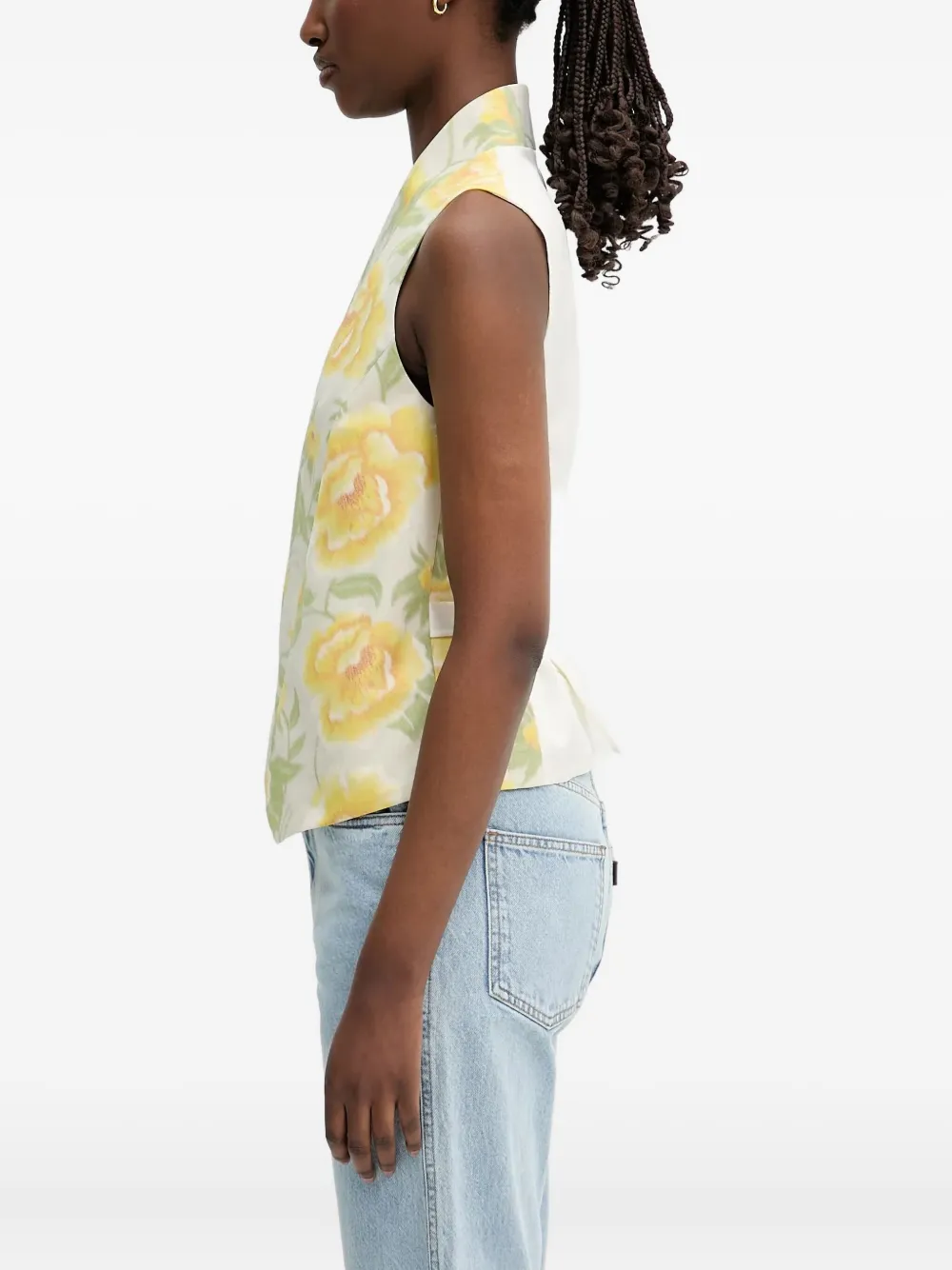 Kenzo Peonies mouwloze top Wit