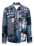 Greg Lauren patchwork cotton shirt jacket - Blue