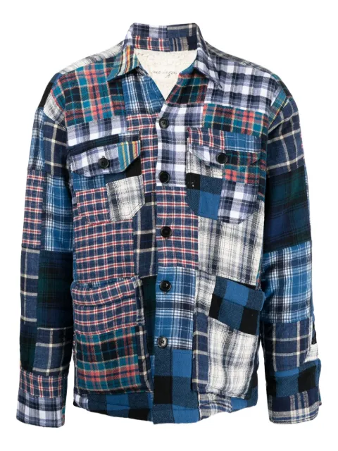 Greg Lauren patchwork cotton shirt jacket
