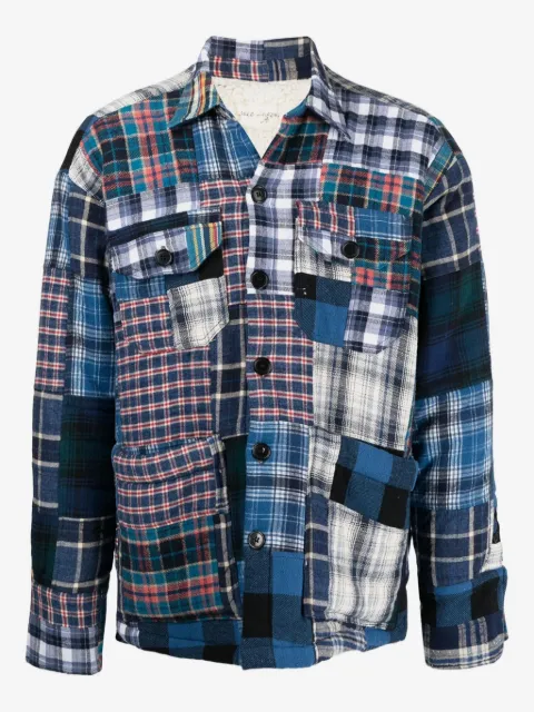 Greg Lauren куртка-рубашка в технике пэчворк