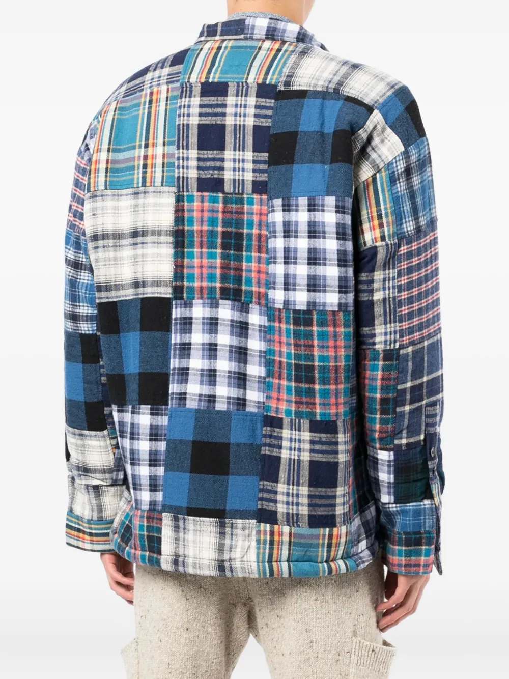 Greg Lauren Shirtjack met patchwork Blauw