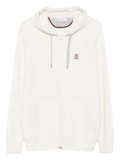 Brunello Cucinelli hooded ribbed zip-up cardigan