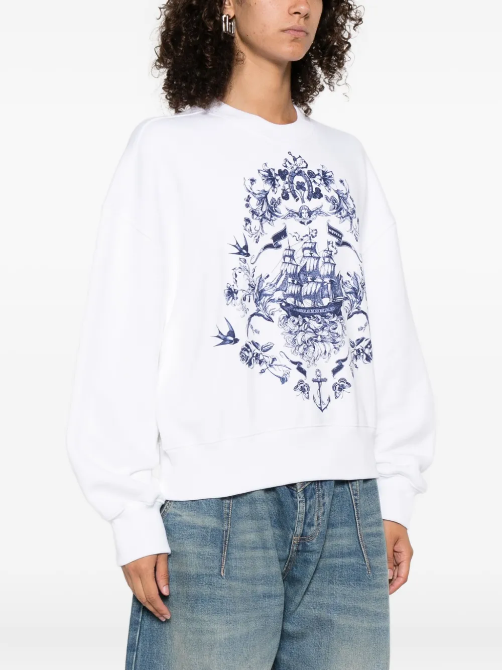 Alexander Mcqueen Graphic-print Sweatshirt In Neutral