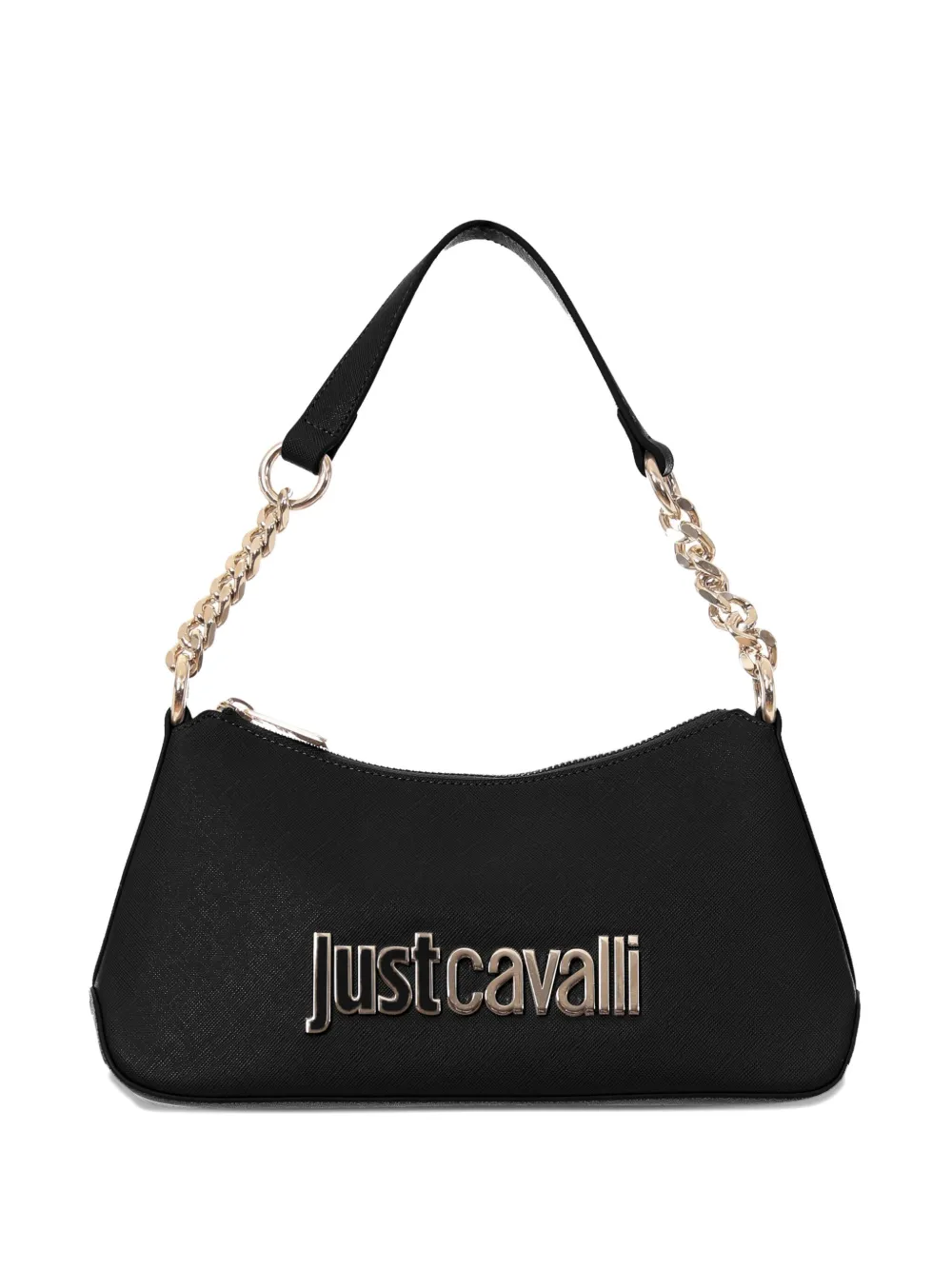 Just Cavalli Logo-plaque Chain-strap Shoulder Bag In Black