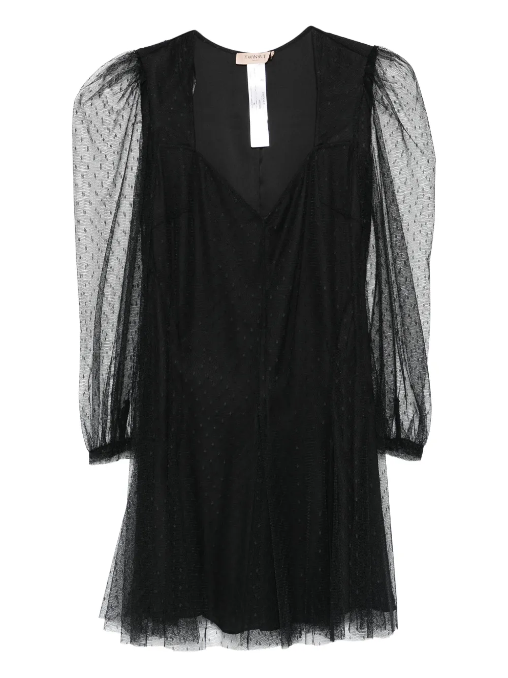 TWINSET polka-dot puff-sleeve mini dress - ブラック TWINSET polka-dot puff-sleeve mini dress - ブラック