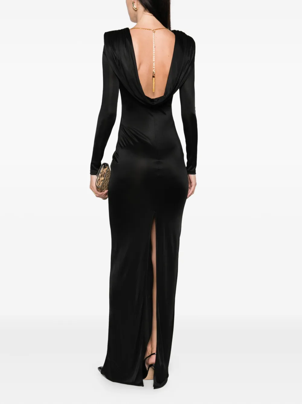 Elisabetta Franchi Maxi-jurk met lange mouwen Zwart