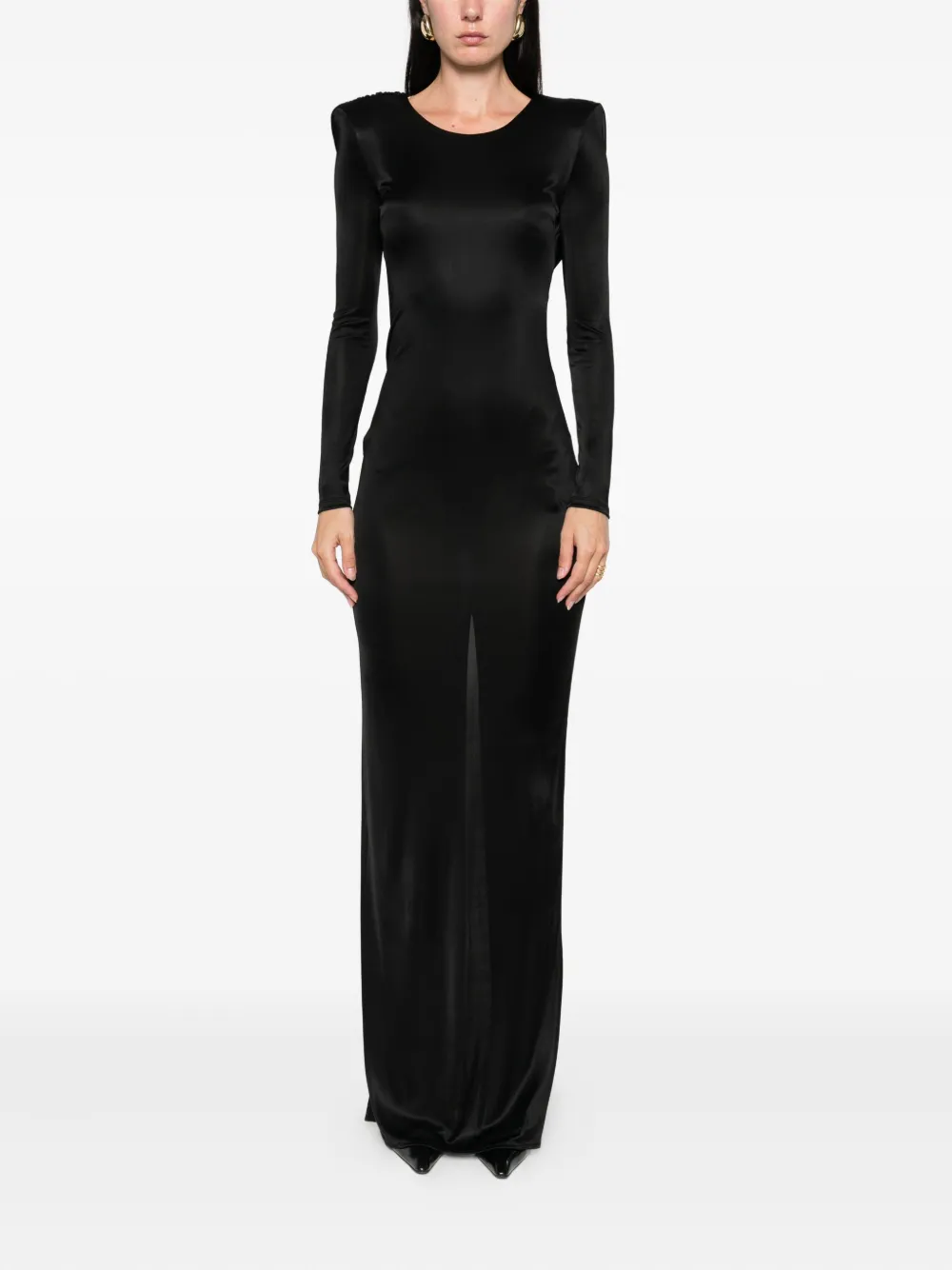 Elisabetta Franchi Maxi-jurk met lange mouwen Zwart