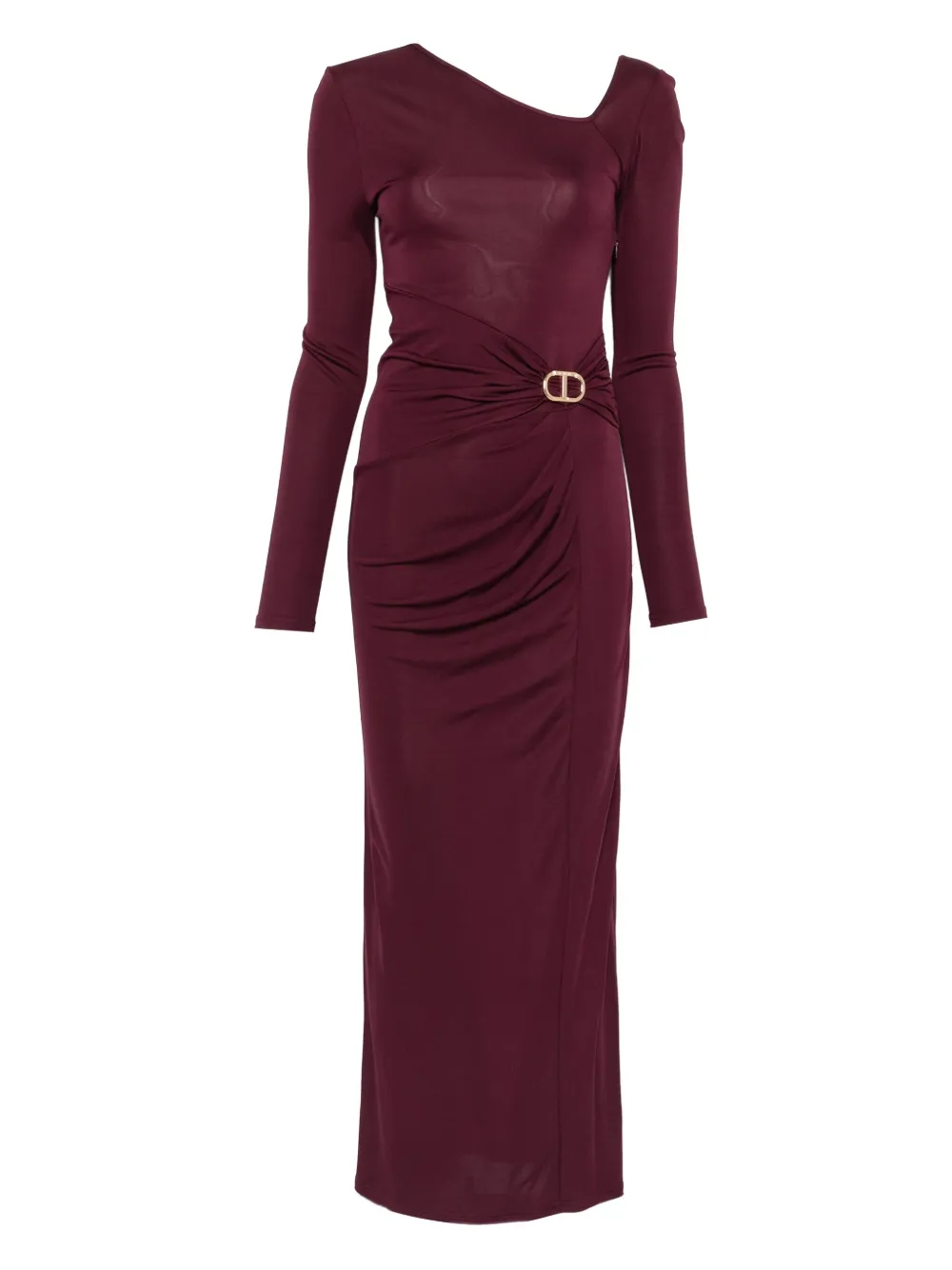 TWINSET draped asymmetric maxi dress Paars