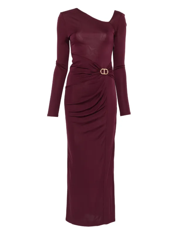 TWINSET Draped Asymmetric Maxi Dress | Purple | FARFETCH BH