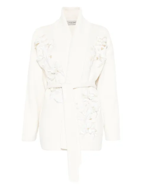 Golden Goose floral-embellished belted cardigan