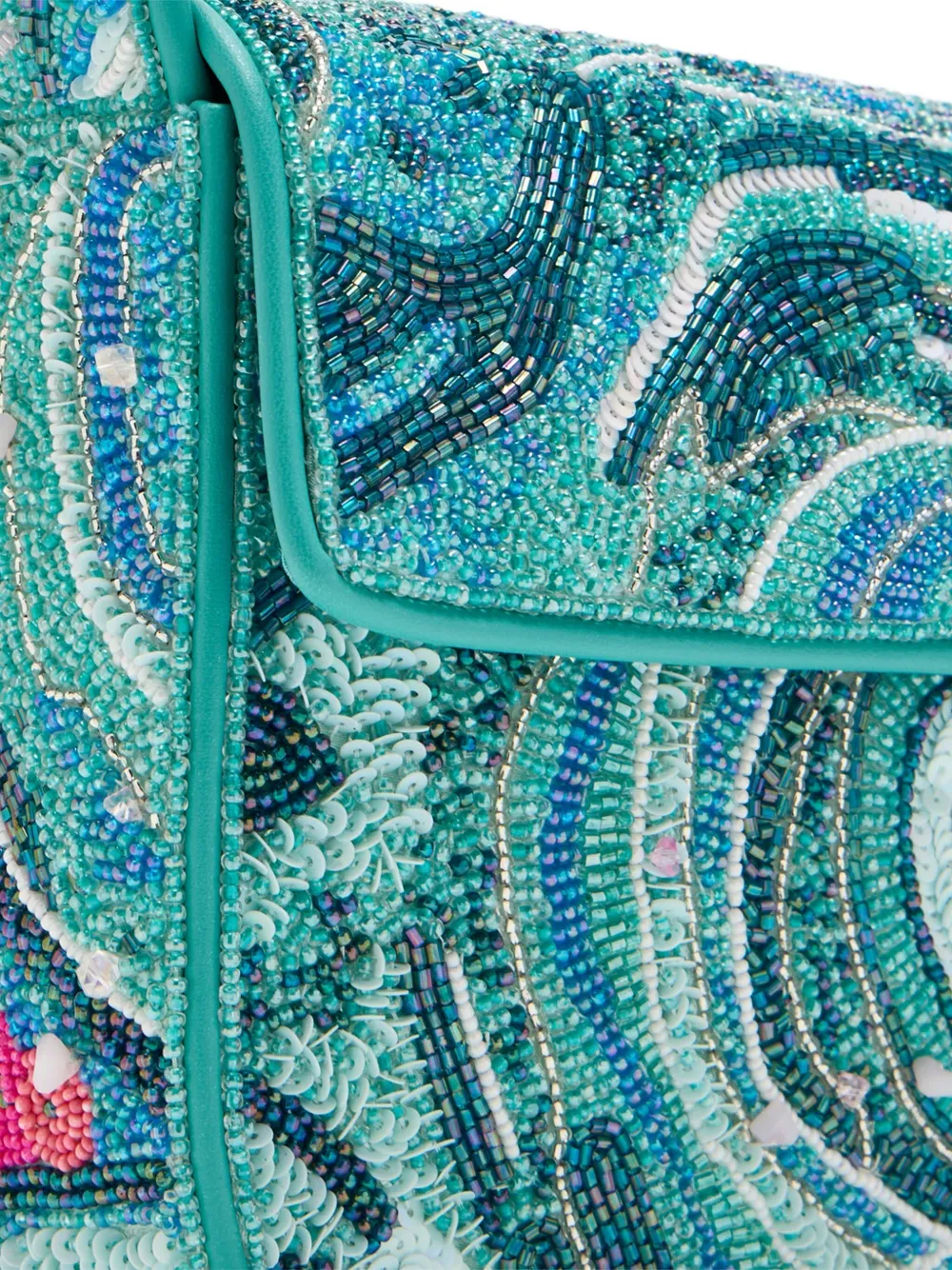 STAUD beaded-wave shoulder bag Groen