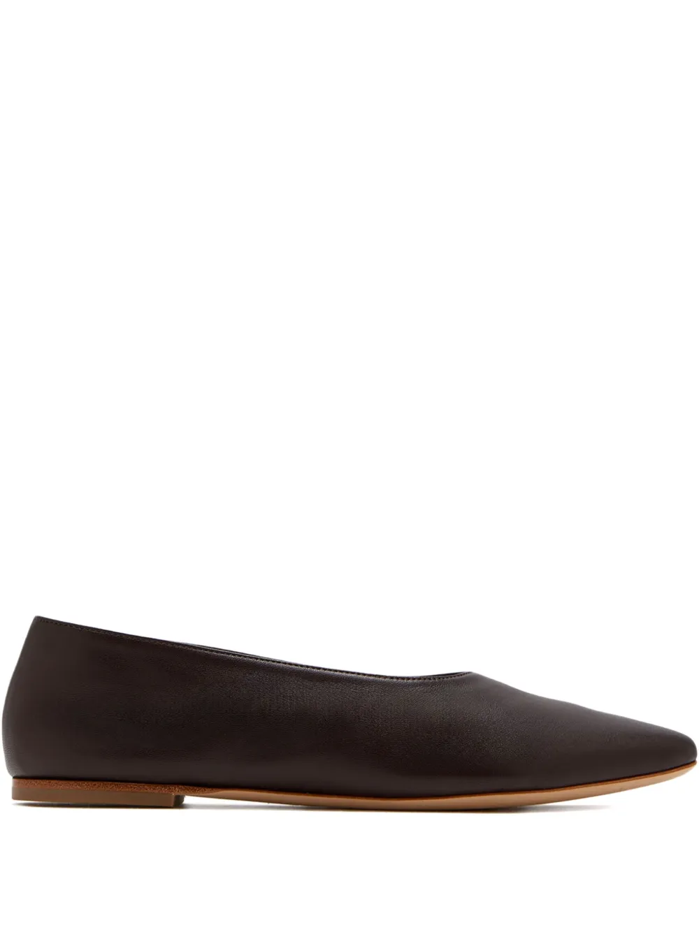 STAUD Alba leather ballet flats Brown
