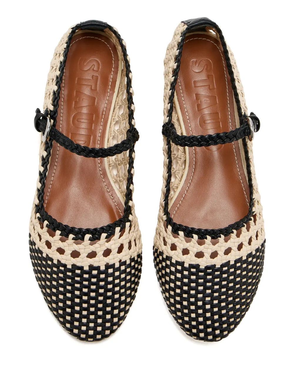 STAUD Nell crochet ballet flats Neutrals