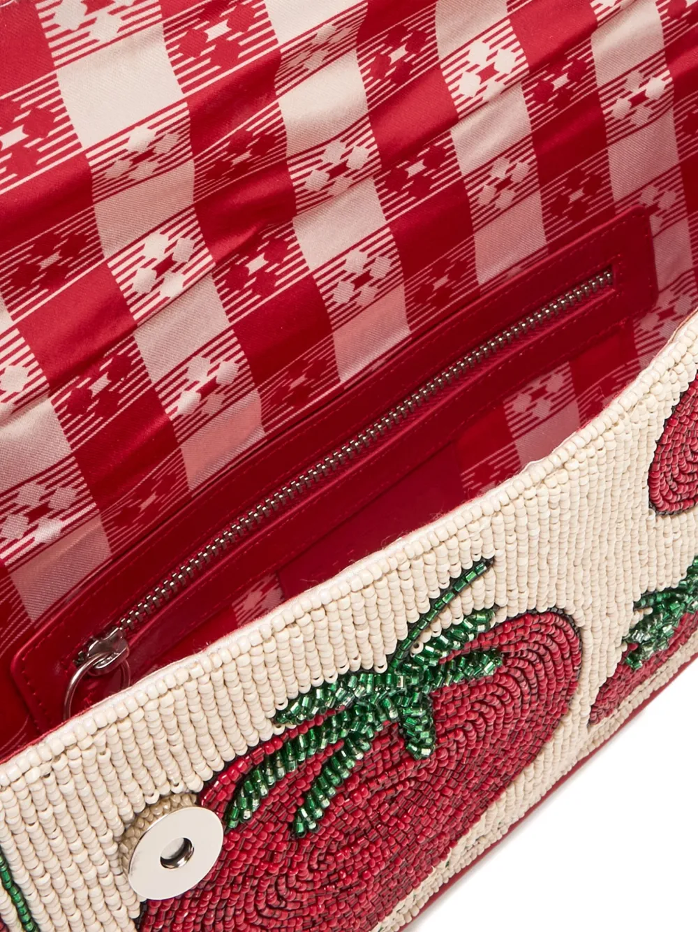 STAUD Tommy schoudertas met tomaat kralen Beige