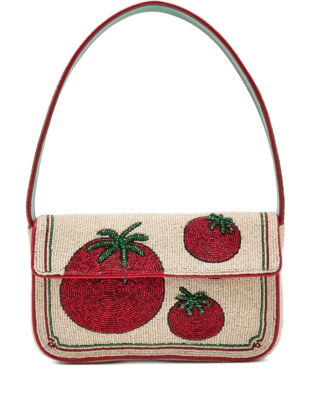 STAUD Tommy beaded-tomato shoulder bag | Neutrals | Image 1