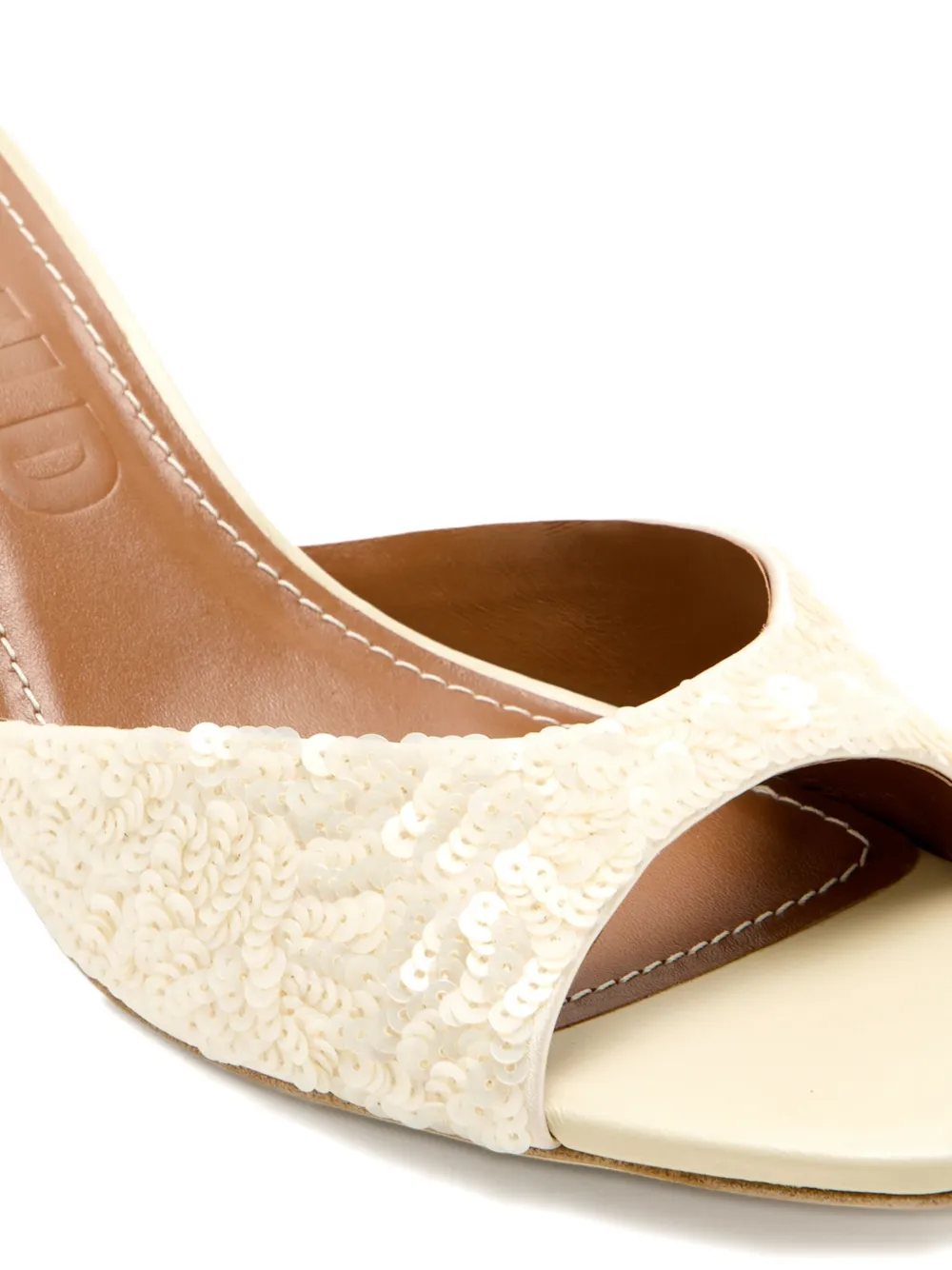 STAUD 55mm sequin-embellished sandals Neutrals