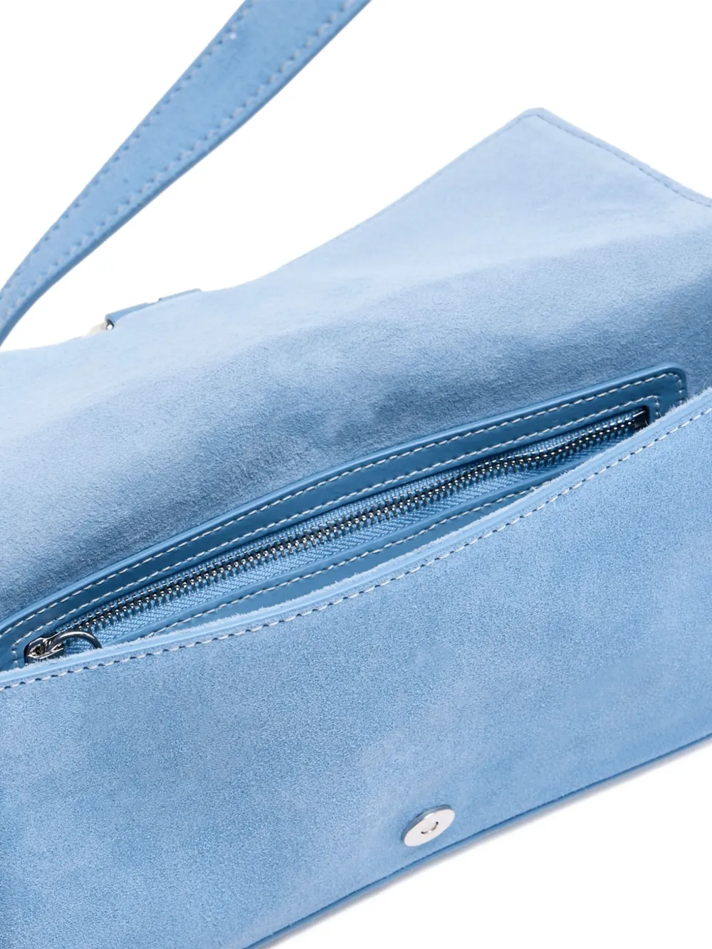 Staud Harlow Suede Shoulder Bag In Blue