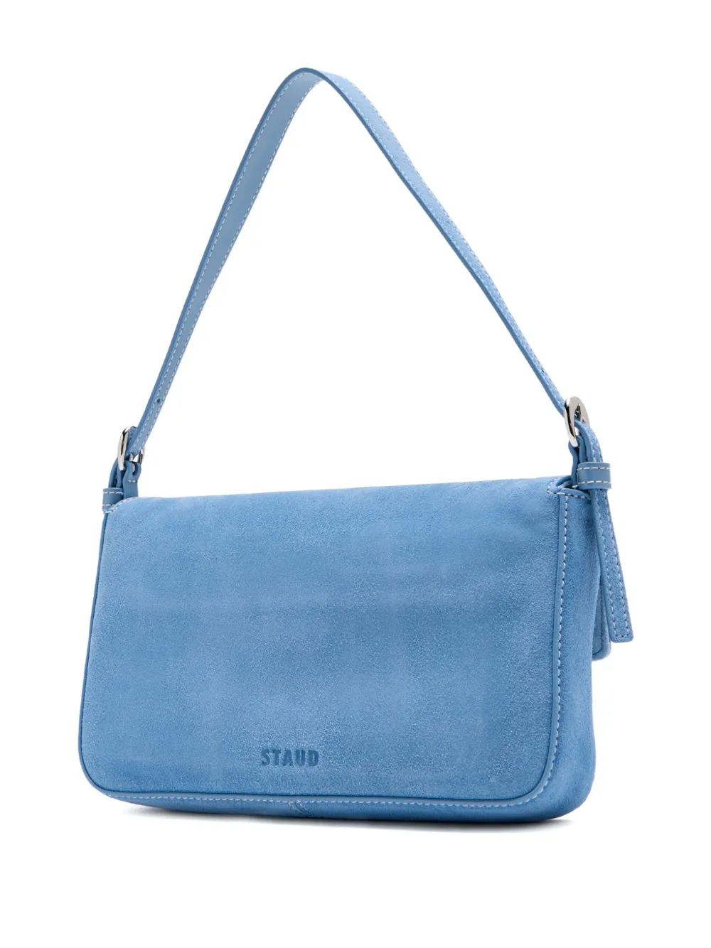 STAUD Harlow suede shoulder bag - Blauw