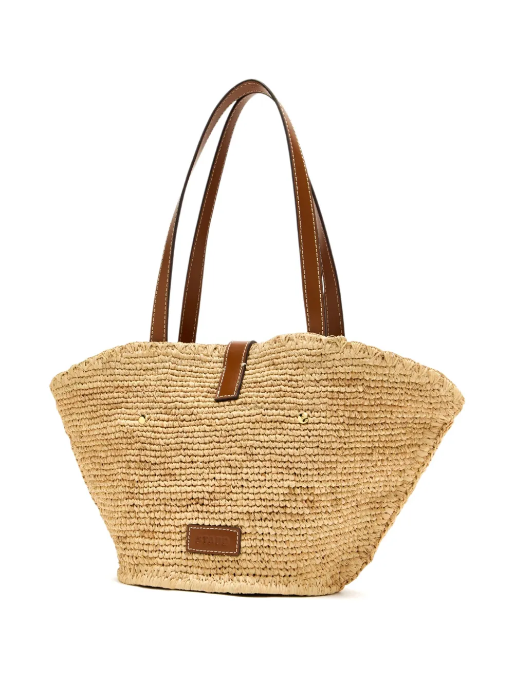STAUD Shopper met afwerking van leer - Beige