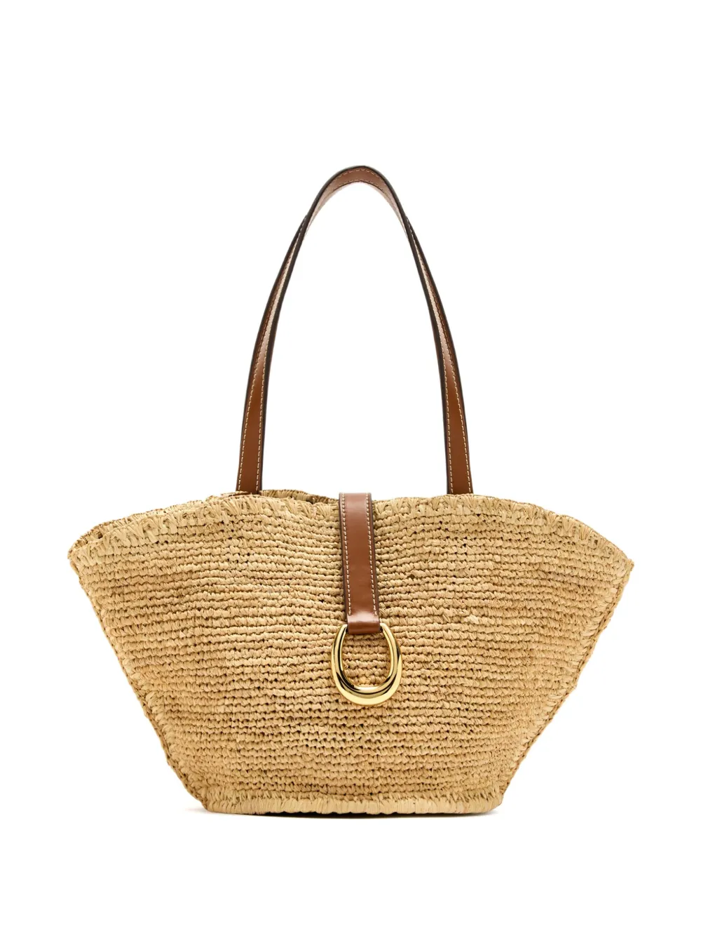 STAUD Shopper met afwerking van leer Beige
