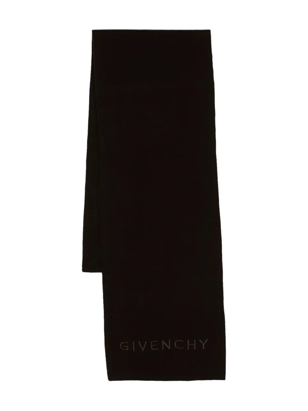 Givenchy logo-embroidered wool scarf Bruin