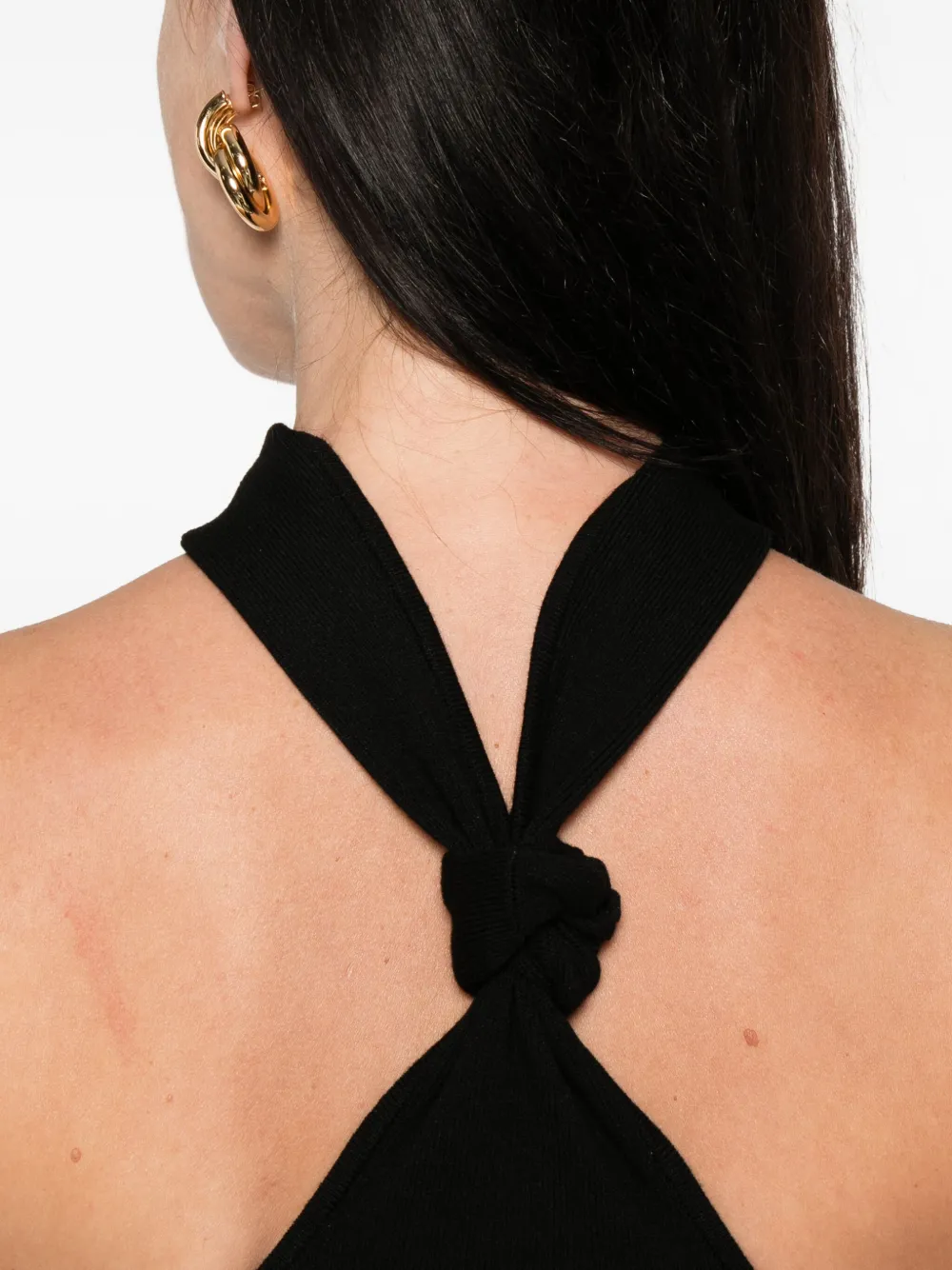 Cult Gaia halterneck ribbed top Zwart