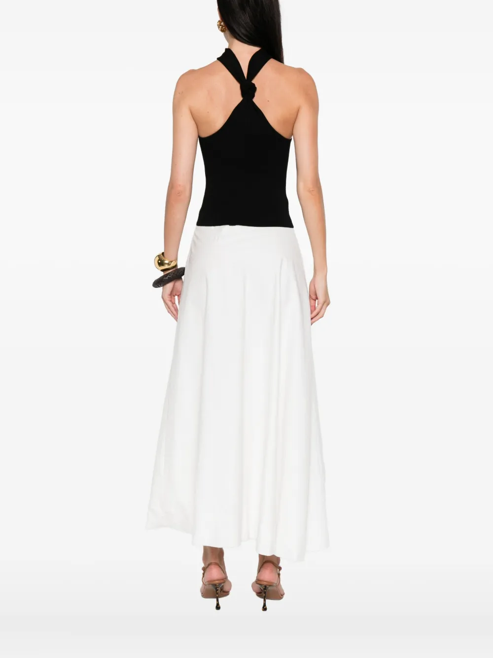 Cult Gaia halterneck ribbed top Zwart