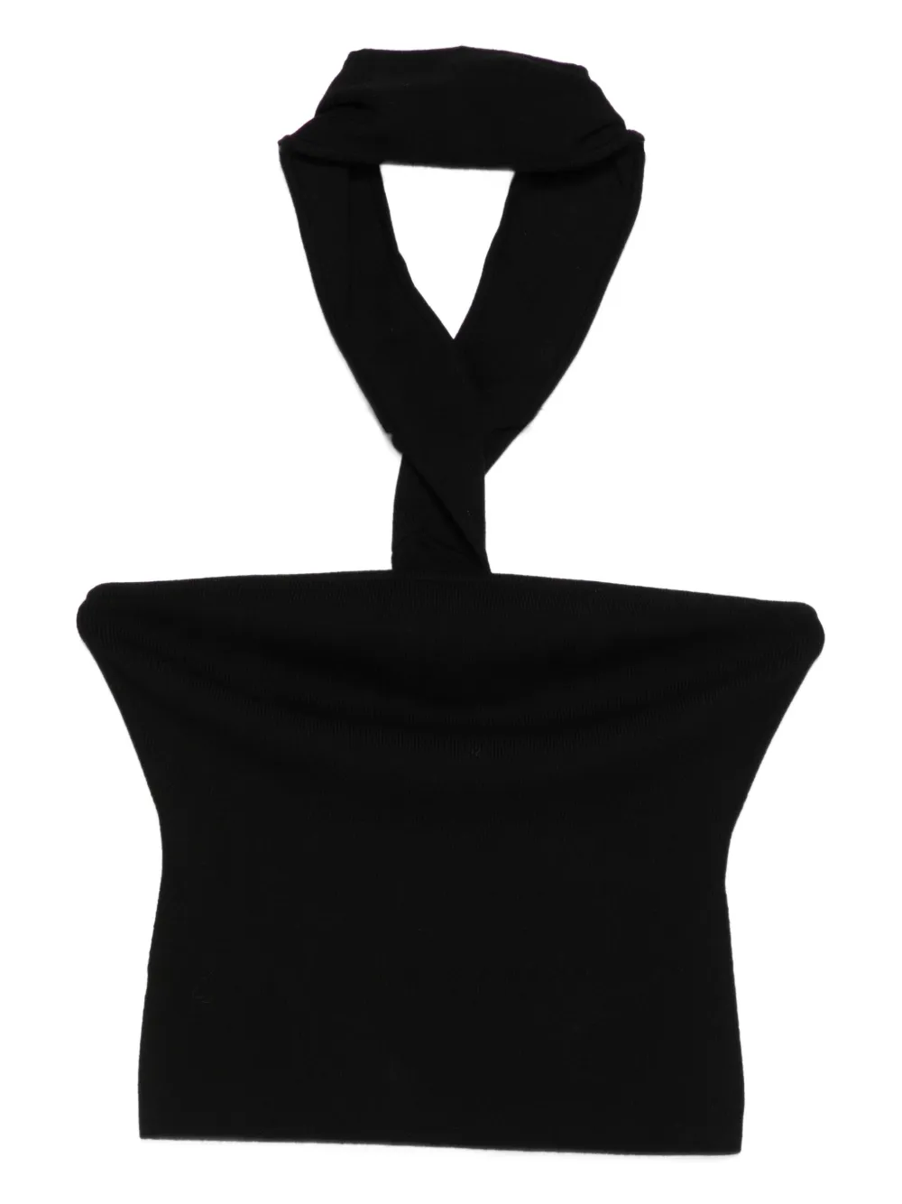 Cult Gaia halterneck ribbed top Zwart