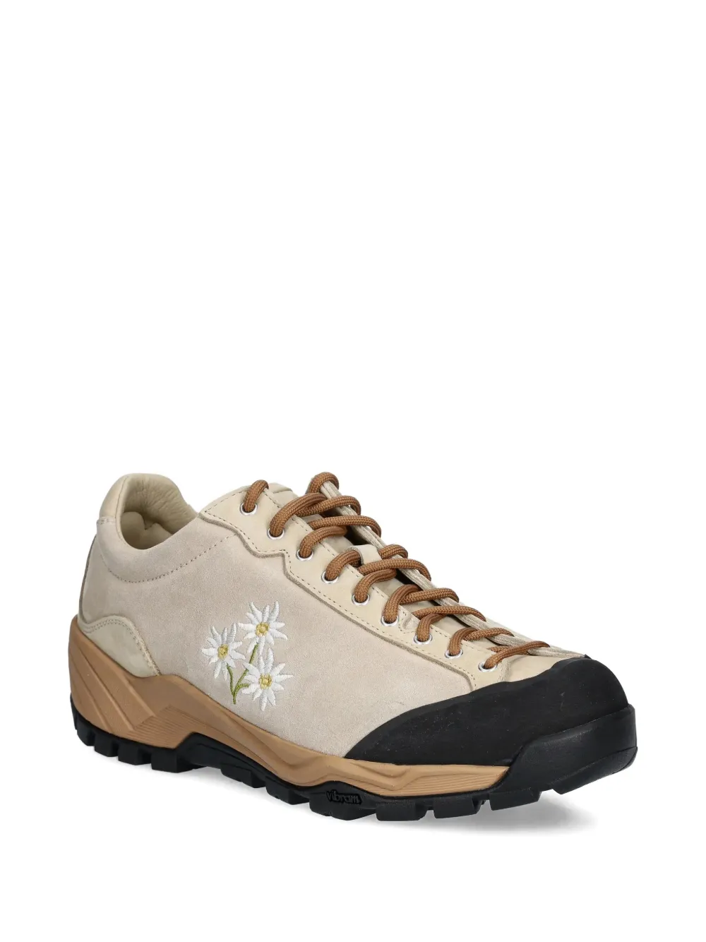 Diemme Movida Stella Alpina flower-embroidered suede sneakers Neutrals